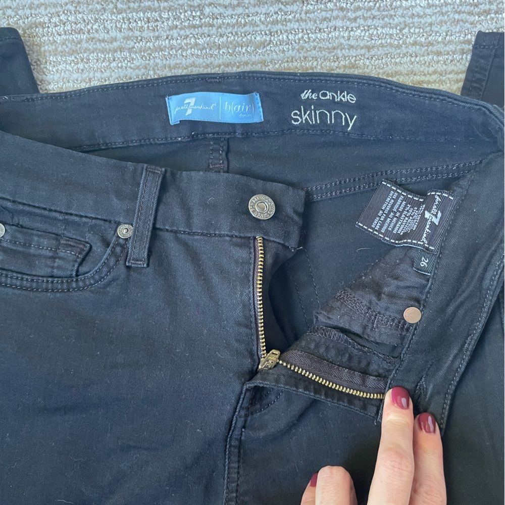 7 for all mankind skinny black jeans